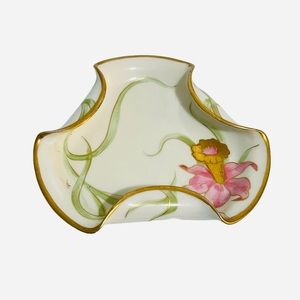 Antique Limoges Hand Painted Floral Daffodil Design plate signed